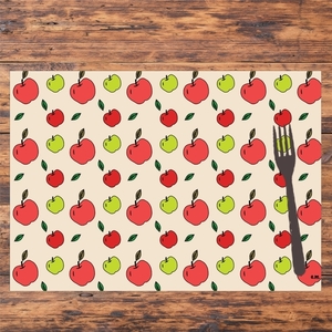 Εκτυπώσιμο Σουπλά 29,7 *42 εκ. | Γραμμικό μοτίβο Μήλα | Α3 ψηφιακό αρχείο | Χρώμα ροζ, κόκκινο, πράσινο - μοντέρνο, σουπλά, είδη σερβιρίσματος - 2