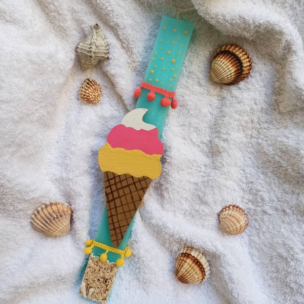 Αρωματική λαμπάδα παγωτό 30cm - κορίτσι, λαμπάδες, για παιδιά - 2