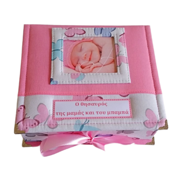 Κουτί για αναμνηστικά του μωρού με πεταλούδες - κορίτσι, αναμνηστικά - 2