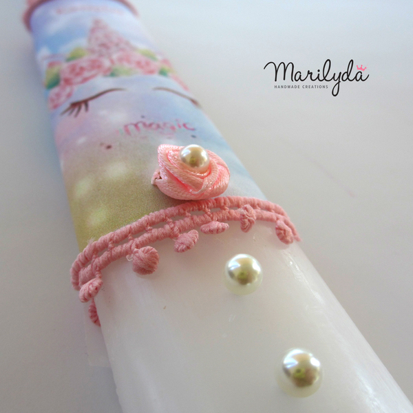 Λαμπάδα Unicorn Magic με όνομα 30cm - προσωποποιημένα, λαμπάδες, για παιδιά, κορίτσι, μονόκερος - 3