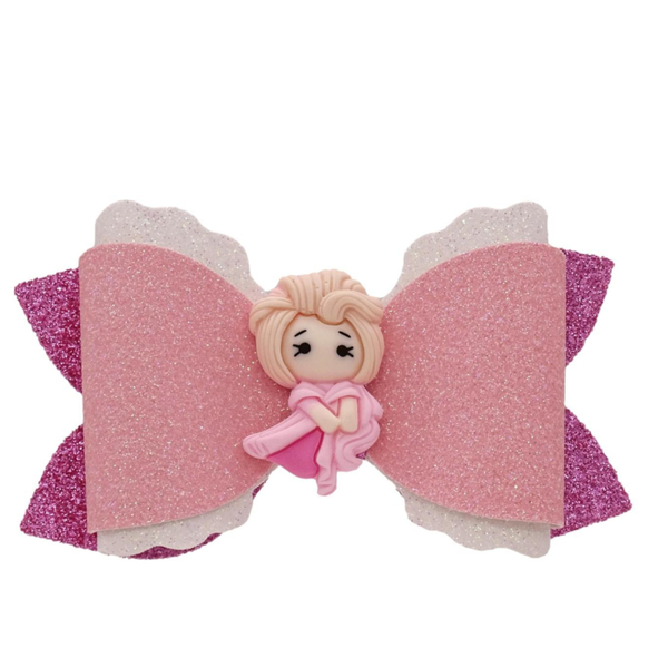 Παιδικό Κλιπ Μαλλιών Φιογκος Πριγκήπισσα ροζ 9x5 - φιόγκος, δώρο, πριγκίπισσα, αξεσουάρ μαλλιών, hair clips