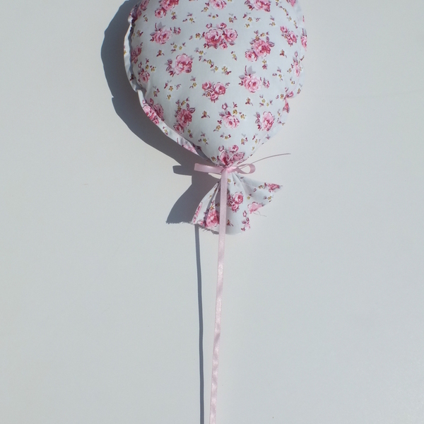 Σετ 2 κρεμαστά υφασμάτινα μπαλόνια - φλοράλ - κορίτσι, φλοράλ, διακοσμητικά, σετ δώρου, κρεμαστό διακοσμητικό - 3