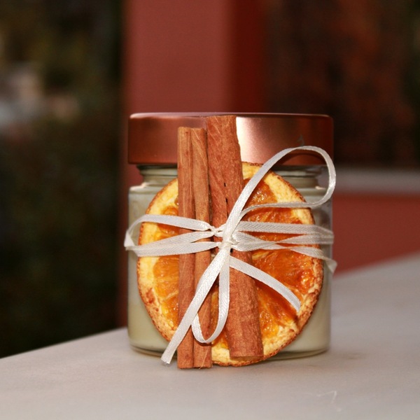 Οικολογικό κερί σόγιας με άρωμα Πορτοκάλι Κανέλα - αρωματικά κεριά - 2