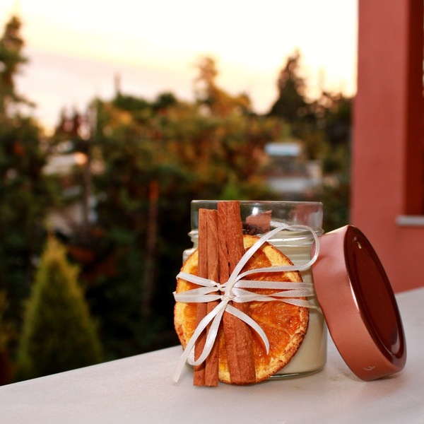 Οικολογικό κερί σόγιας με άρωμα Πορτοκάλι Κανέλα - αρωματικά κεριά - 3