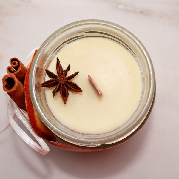 Οικολογικό κερί σόγιας με άρωμα Πορτοκάλι Κανέλα - αρωματικά κεριά - 4