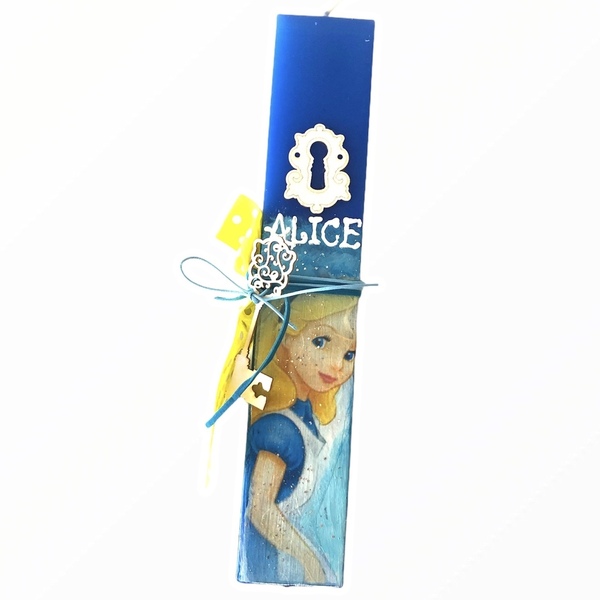 Μπλε λαμπάδα «παραμύθι» με craft κουτι - κορίτσι, λαμπάδες, για παιδιά, ήρωες κινουμένων σχεδίων, για μωρά - 2