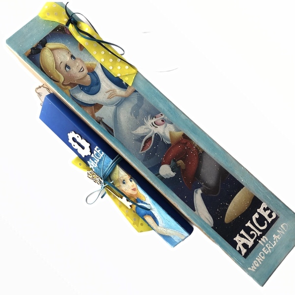 Μπλε λαμπάδα «παραμύθι» με craft κουτι - κορίτσι, λαμπάδες, για παιδιά, ήρωες κινουμένων σχεδίων, για μωρά - 4