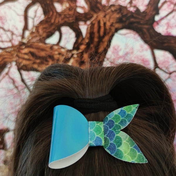 Παιδικό Κλιπ Μαλλιών Φίογκος Mermaid Πρασινο Γαλαζιο 7x5 - μαλλιά, γοργόνα, αξεσουάρ μαλλιών, hair clips - 3