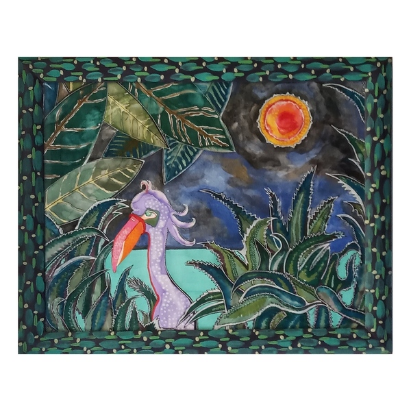 Πίνακας με ζωγραφισμένο κάδρο, "Mystic Jungle" - ζωγραφισμένα στο χέρι, πίνακες & κάδρα, πίνακες ζωγραφικής