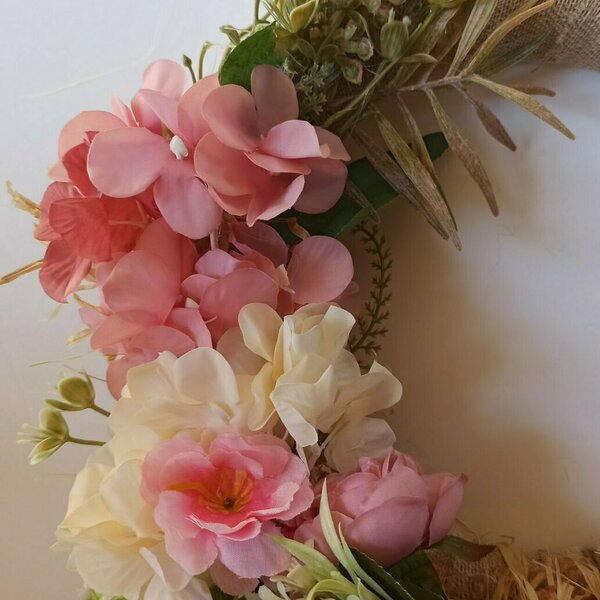 Στεφάνι με λουλούδια για το Πάσχα και την πρωτομαγιά *2* - στεφάνια, πασχαλινή διακόσμηση, πασχαλινά δώρα - 3