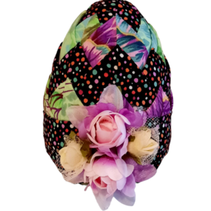 Διακοσμητικό Πασχαλινό αυγό, μαύρο, με διάφορα χρώματα, με ύψος 12cm - διακοσμητικά, πασχαλινά αυγά διακοσμητικά, πασχαλινή διακόσμηση, πασχαλινά δώρα