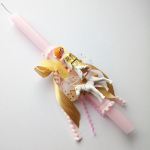 Λαμπάδα με Μονόκερο και Νεράιδα Ροζ Αρωματική 30cm - κορίτσι, λαμπάδες, μονόκερος, για παιδιά, παιχνιδολαμπάδες - 2