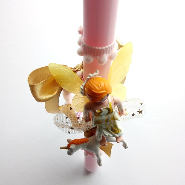 Λαμπάδα με Μονόκερο και Νεράιδα Ροζ Αρωματική 30cm - κορίτσι, λαμπάδες, μονόκερος, για παιδιά, παιχνιδολαμπάδες - 3
