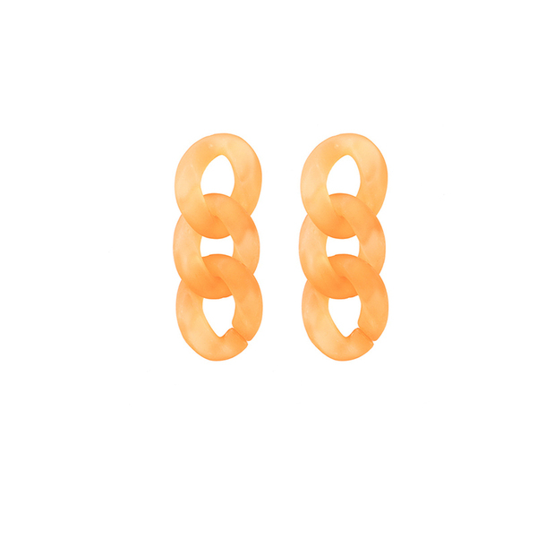 925 ασημένια σκουλαρίκια μενταγιόν, πορτοκαλί, αλυσίδα σκουλαρίκια - ασήμι, plexi glass, boho, κρεμαστά, φθηνά - 2