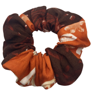 Υφασμάτινο λαστιχάκι scrunchie orange rust - ύφασμα, για τα μαλλιά, λαστιχάκια μαλλιών