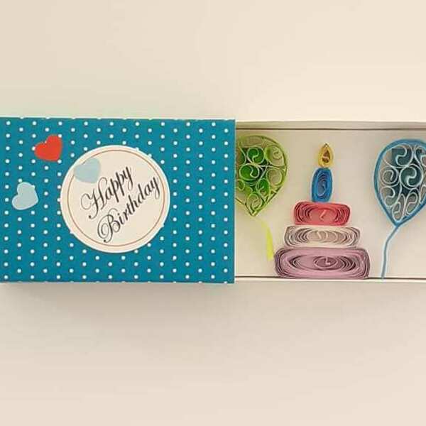 Ευχετήρια Κάρτα Message in a MatchBox, Τούρτα Γενεθλίων - δώρο, γενέθλια, δώρα γενεθλίων, κάρτα ευχών, δώρο έκπληξη - 2