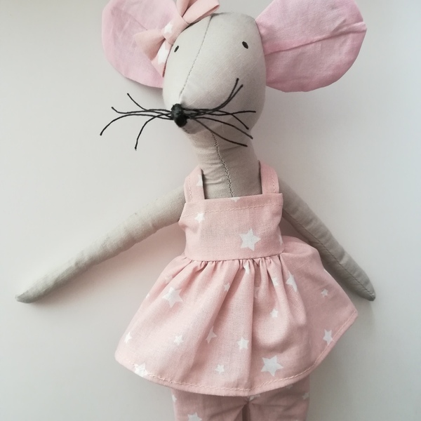 "Rica the mouse doll" - ύφασμα, λούτρινα - 4