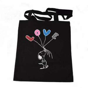 Πάνινη τσάντα ώμου ζωγραφισμένη στο χέρι ❤️ Snoopy - ύφασμα, ώμου, all day, tote, πάνινες τσάντες