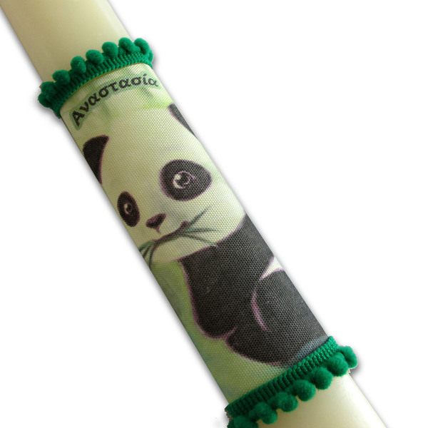 Λαμπάδα Panda με όνομα εκρού 30cm - λαμπάδες, για παιδιά, ήρωες κινουμένων σχεδίων, προσωποποιημένα