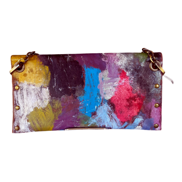 Δερμάτινη τσάντα χειροποίητη Colorful Palette - δέρμα, φάκελοι, all day, χειρός, μικρές - 5