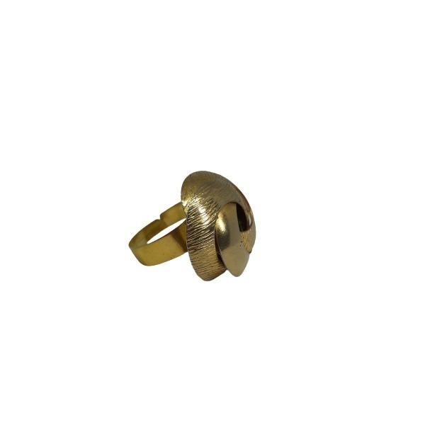 Δαχτυλίδι χρυσό με σιδερένιο χρυσό boho κουμπί - boho, μπρούντζος, μεγάλα, αυξομειούμενα, φθηνά