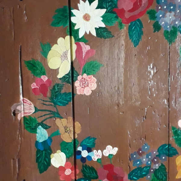 Σοφράς του 1920 ζωγραφισμένος με ακρυλικά χρώματα - διακοσμητικά, πίνακες ζωγραφικής, ξύλινα διακοσμητικά τοίχου - 3