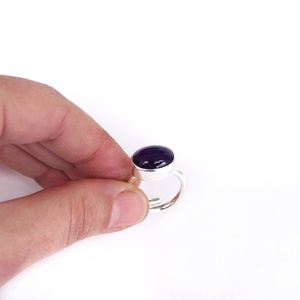 Ασημένιο δαχτυλίδι με αμέθυστο - ημιπολύτιμες πέτρες, ασήμι 925, boho, μεγάλα, αυξομειούμενα - 5