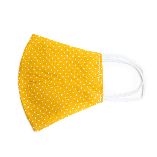 Μάσκα Yellow Polka Dots - γυναικεία, μάσκες προσώπου