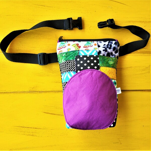 Γυναικεία χειροποίητη τσάντα μέσης και χιαστί με κολάζ υφασμάτων (pock3) - ύφασμα, χιαστί, δώρα για δασκάλες, μέσης - 4