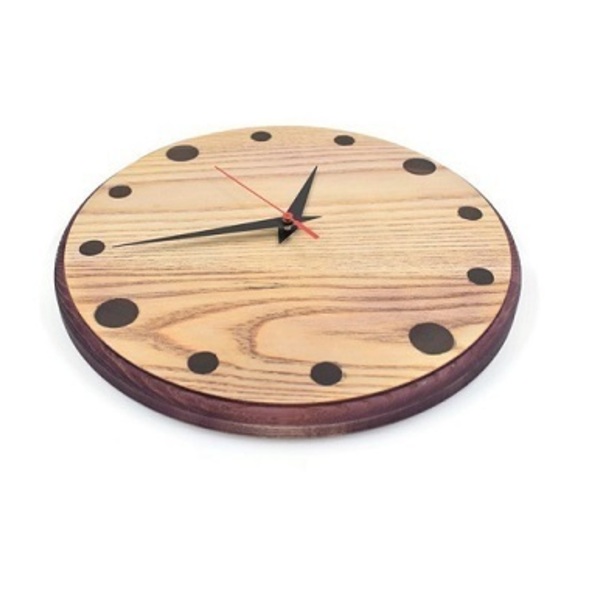 Χειροποίητο ξύλινο ρολόι τοίχου The Classic Purple Berry από δεσποτάκι διαμέτρου 30 cm - ξύλο, ρολόι, δώρο, τοίχου, ξύλινα διακοσμητικά τοίχου - 3