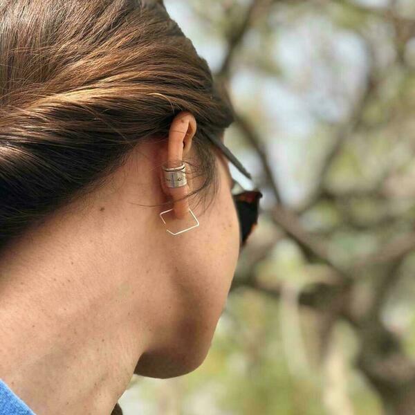 Ear cuff σκουλαρίκι boho χωρίς τρύπα - ασήμι, boho, minimal - 2