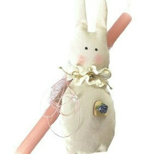 Πασχαλινή Λαμπάδα χειροποίητο Heart-felt Easter bunny - κορίτσι, λαμπάδες, για παιδιά, για ενήλικες, για εφήβους