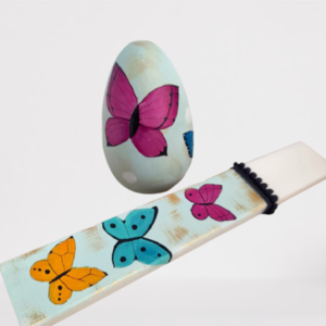 Λαμπάδα ζωγραφισμένη με Πεταλούδες , 30cm! - ζωγραφισμένα στο χέρι, κορίτσι, λαμπάδες, πεταλούδες - 3