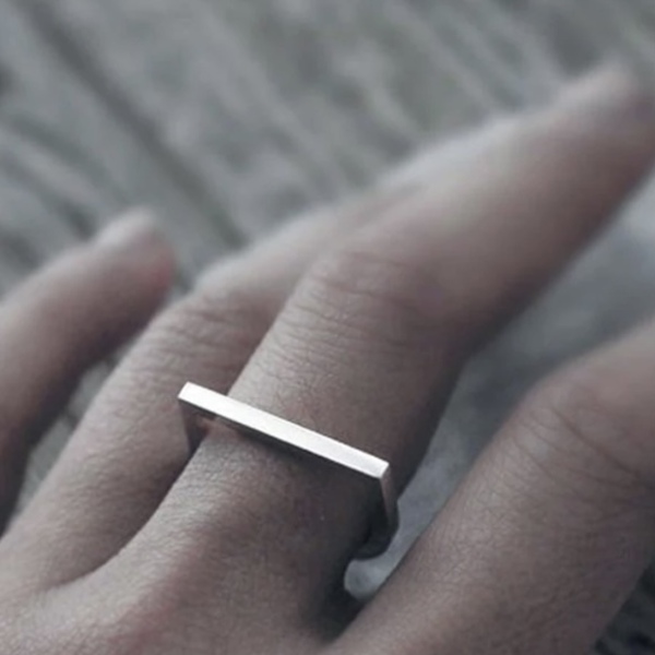Δαχτυλίδι ατσάλι - simple geometry - επάργυρα, βεράκια, ατσάλι, boho, σταθερά - 4