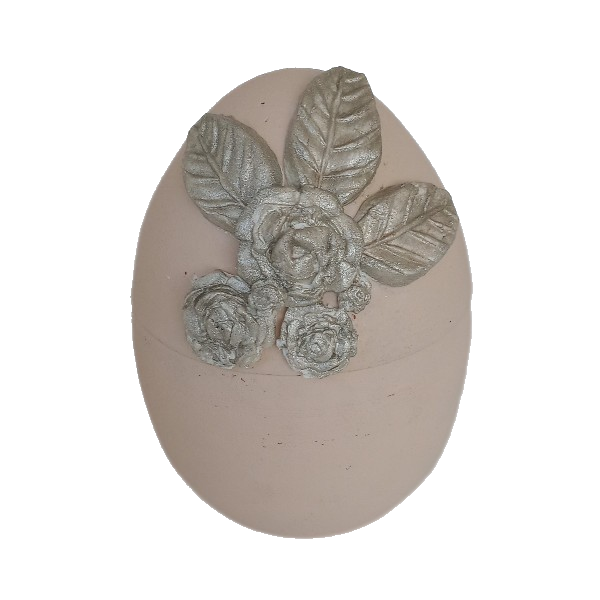 Κεραμικό αυγό στο χρώμα της πούδρας ανοιγόμενο 14 x 10 - αυγό, διακοσμητικά