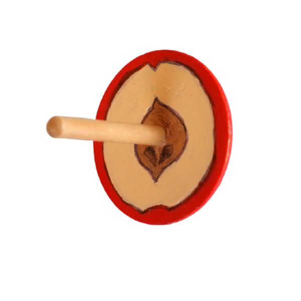 Αρωματική Λαμπάδα 30cm, με Ξύλινη Σβούρα Μήλο - λαμπάδες, για παιδιά, για ενήλικες, για εφήβους - 2