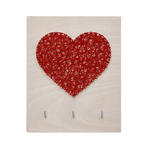 Ξύλινη κλειδοθήκη με σχέδιο καρδιά 21x17cm - κλειδοθήκες, καρδιά, δώρο, δώρα αγίου βαλεντίνου