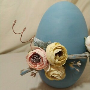 Πασχαλινό κεραμικό αυγό Large - μπλε - κεραμικό, χειροποίητα, διακοσμητικά, πασχαλινά αυγά διακοσμητικά, για ενήλικες - 3