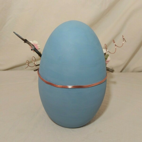 Πασχαλινό κεραμικό αυγό Large - μπλε - κεραμικό, χειροποίητα, διακοσμητικά, πασχαλινά αυγά διακοσμητικά, για ενήλικες - 5
