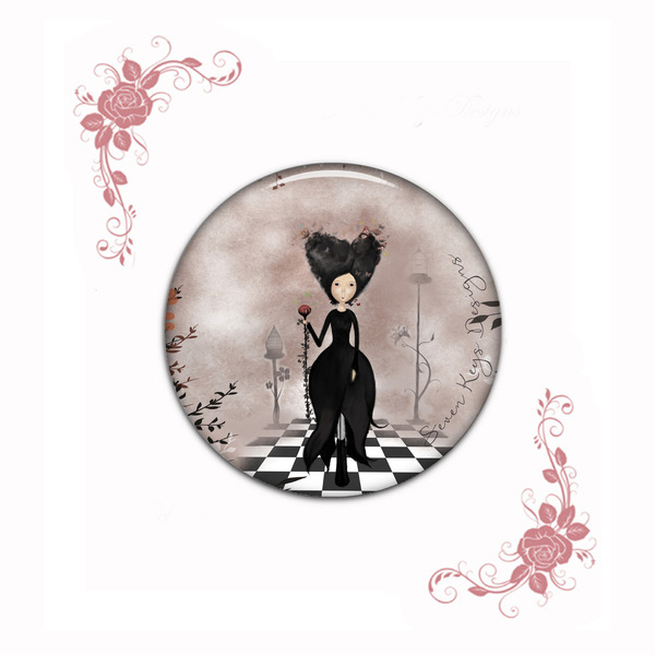 Η μαύρη βασίλισσα Καθρεφτάκι κονκάρδα , πρωτότυπο δώρο για κορίτσι - κορίτσι, δώρο - 2