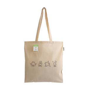 Tote Bag Yogi Cat Organic Cotton - ύφασμα, ώμου, all day, tote, πάνινες τσάντες