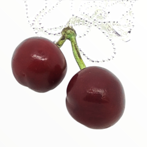 Kολιέ Μαύρο κεράσι (Black cherries necklace),χειροποίητα κοσμήματα μινιατούρες φρούτων και απομίμησης φαγητού απο πολυμερικό πηλό Mimitopia - γυναικεία, πηλός, χειροποίητα, μινιατούρες φιγούρες - 5