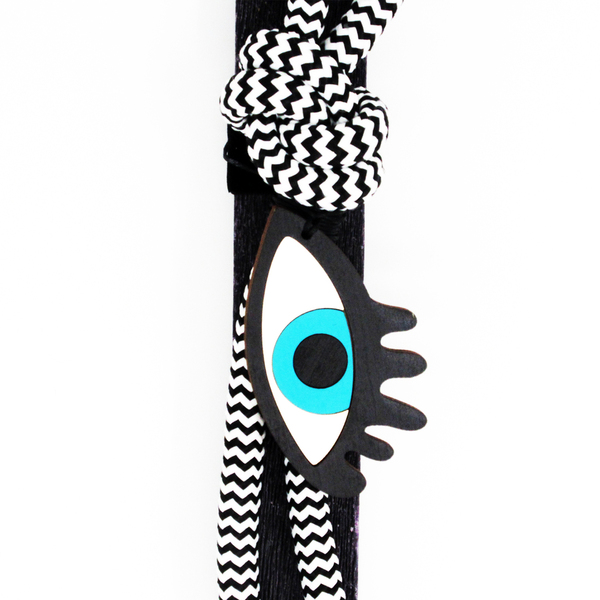 Λαμπάδα μαύρη αρωματική με κρεμαστό γούρι-μάτι|Πασχαλινά Δώρα - λαμπάδες, μάτι, για ενήλικες, για εφήβους, πασχαλινά δώρα - 2