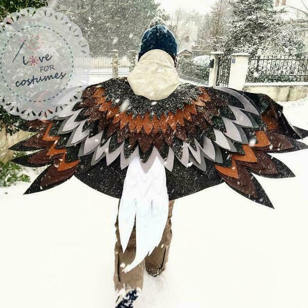 Halloween Γεράκι κάπα φτερών χειροποίητη διαμέτρου 120cm - φτερό, παιχνίδια, γενέθλια - 2