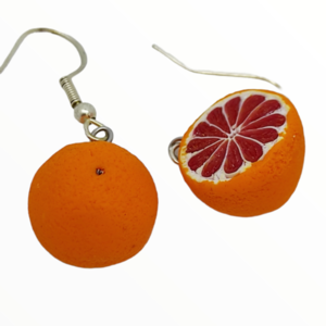Σκουλαρίκια Σαγκουίνι (Blood Orange earrings),Σκουλαρίκια φρούτων ,χειροποίητα κοσμήματα πολυμερικού πηλού Mimitopia - πηλός, χειροποίητα, φρούτα, φαγητό - 2