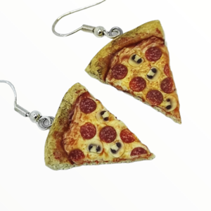 Σκουλαρίκια λαχταριστή Ιταλική πίτσα (pizza earrings),χειροποίητα κοσμήματα απομίμησης φαγητού απο πολυμερικό πηλό Mimitopia - πηλός, χειροποίητα, φαγητό - 5