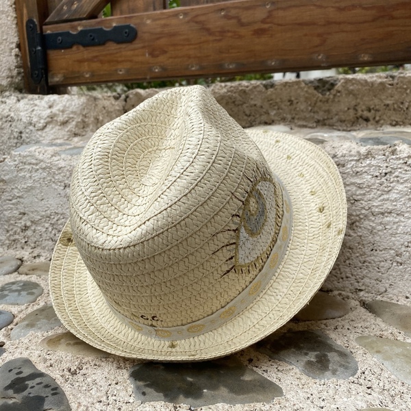 Ψάθινο καπέλο - Coconut - ζωγραφισμένα στο χέρι, απαραίτητα καλοκαιρινά αξεσουάρ, ψάθινα - 3