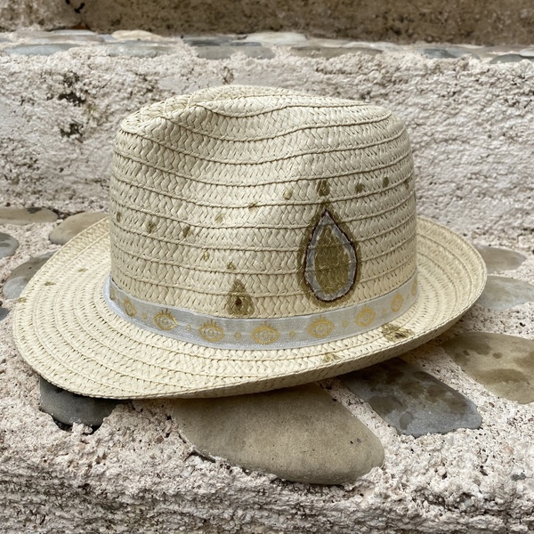 Ψάθινο καπέλο - Coconut - ζωγραφισμένα στο χέρι, απαραίτητα καλοκαιρινά αξεσουάρ, ψάθινα - 4