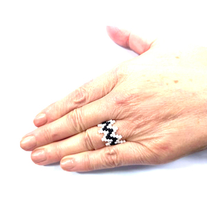 Δαχτυλίδι ζιγκ ζαγκ με χάντρες Miyuki delica - σταθερά, χάντρες, miyuki delica, μεγάλα