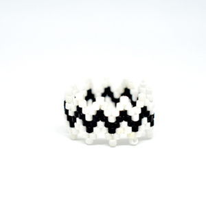 Δαχτυλίδι ζιγκ ζαγκ με χάντρες Miyuki delica - χάντρες, miyuki delica, σταθερά, μεγάλα